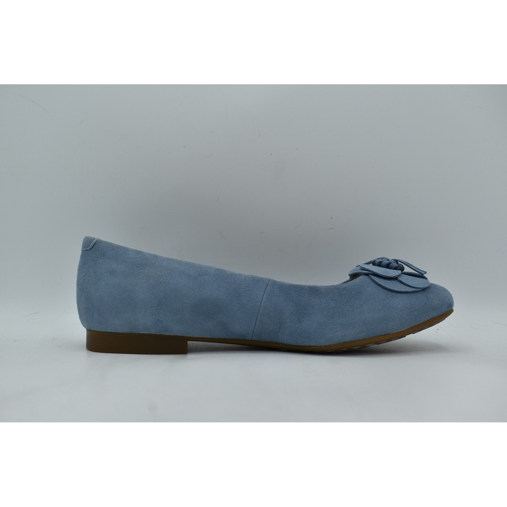 Born Women Size 7 Petula Light Blue Suede Floral Flower Ballet Flats Shoes - Picture 6 of 12